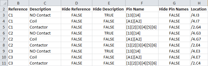 Symbol information on a drawing exported to Excel.